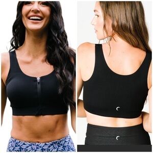 Zyia Active Sports Bra Womens XS Front Zipper Stretch Full Coverage Supper Gym